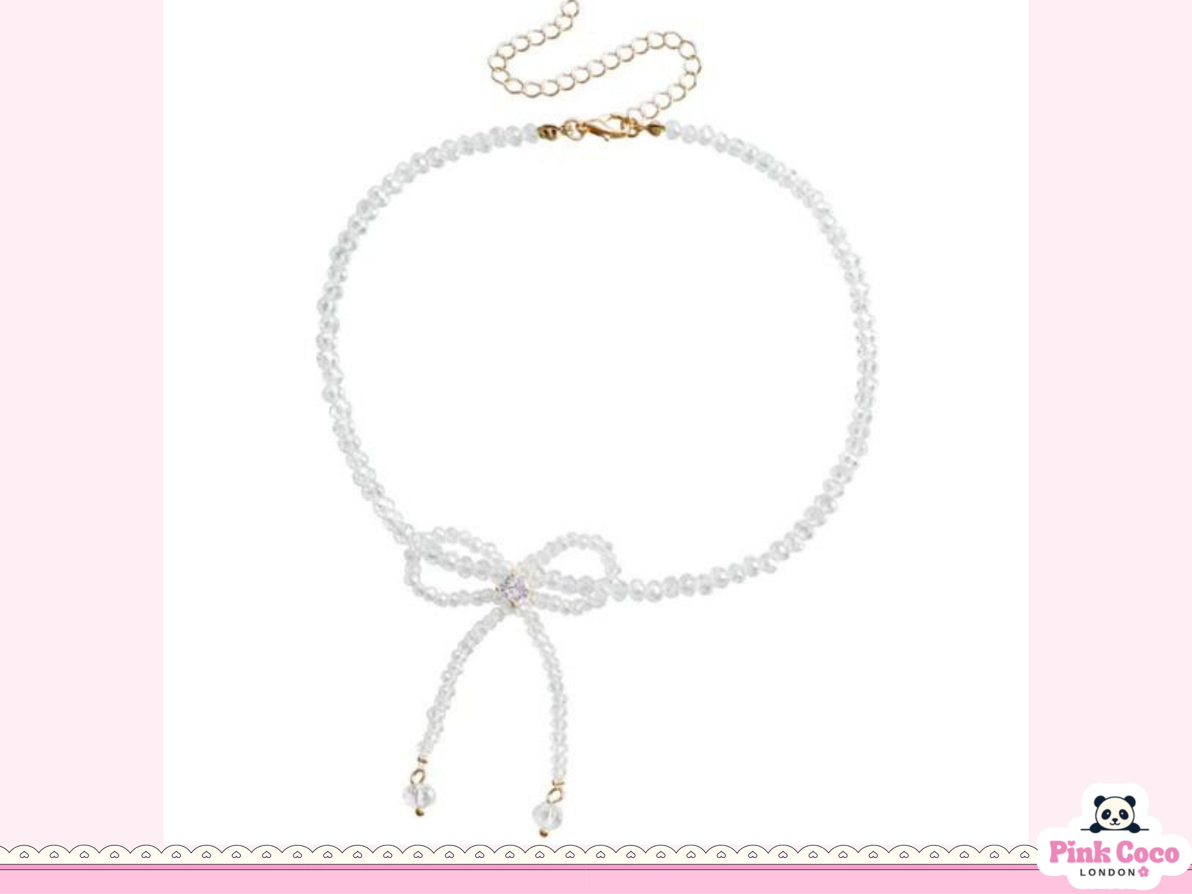 Sweet Bow Pearl Necklace
