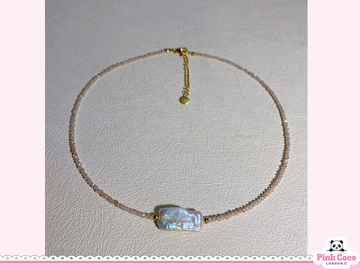 Fresh Water Peal and Crystal Stone Necklace
