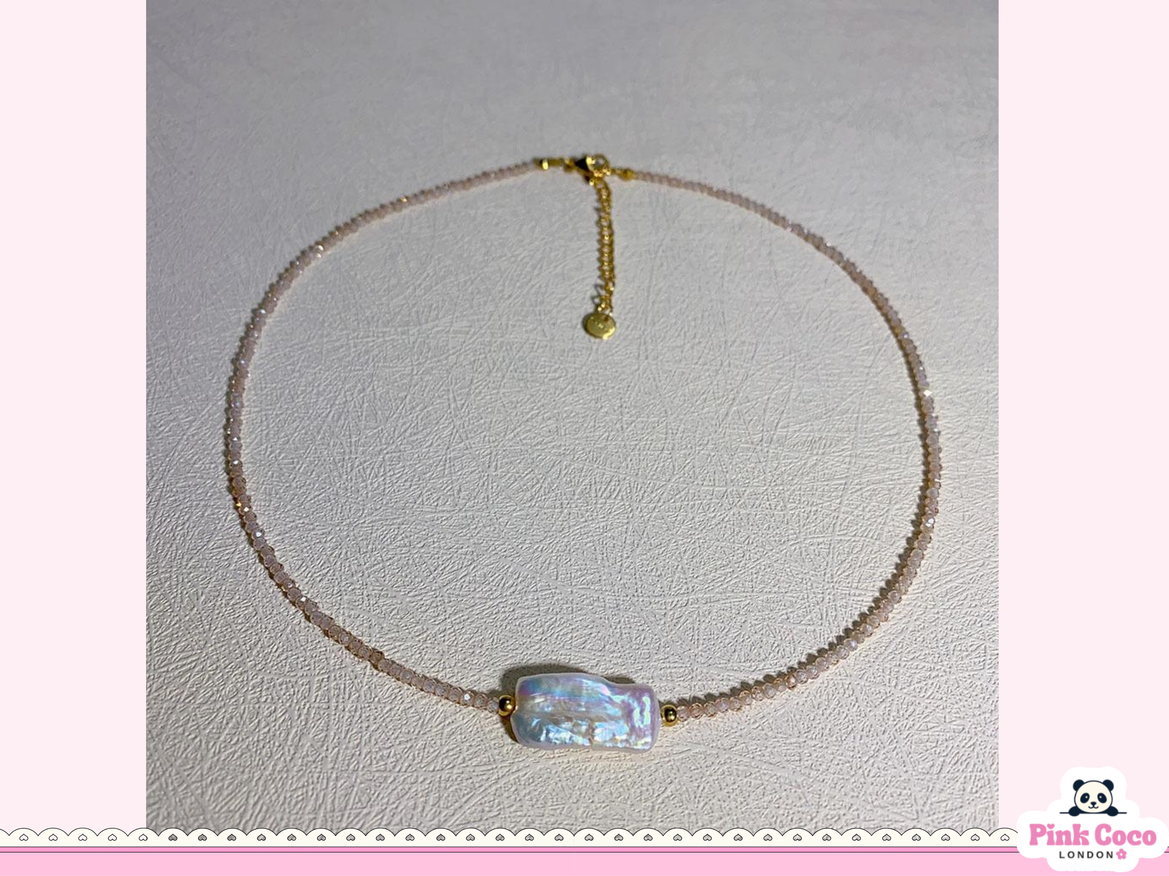 Fresh Water Peal and Crystal Stone Necklace