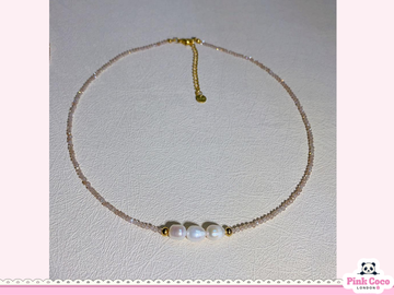 Crystal Stone Pearl Necklace