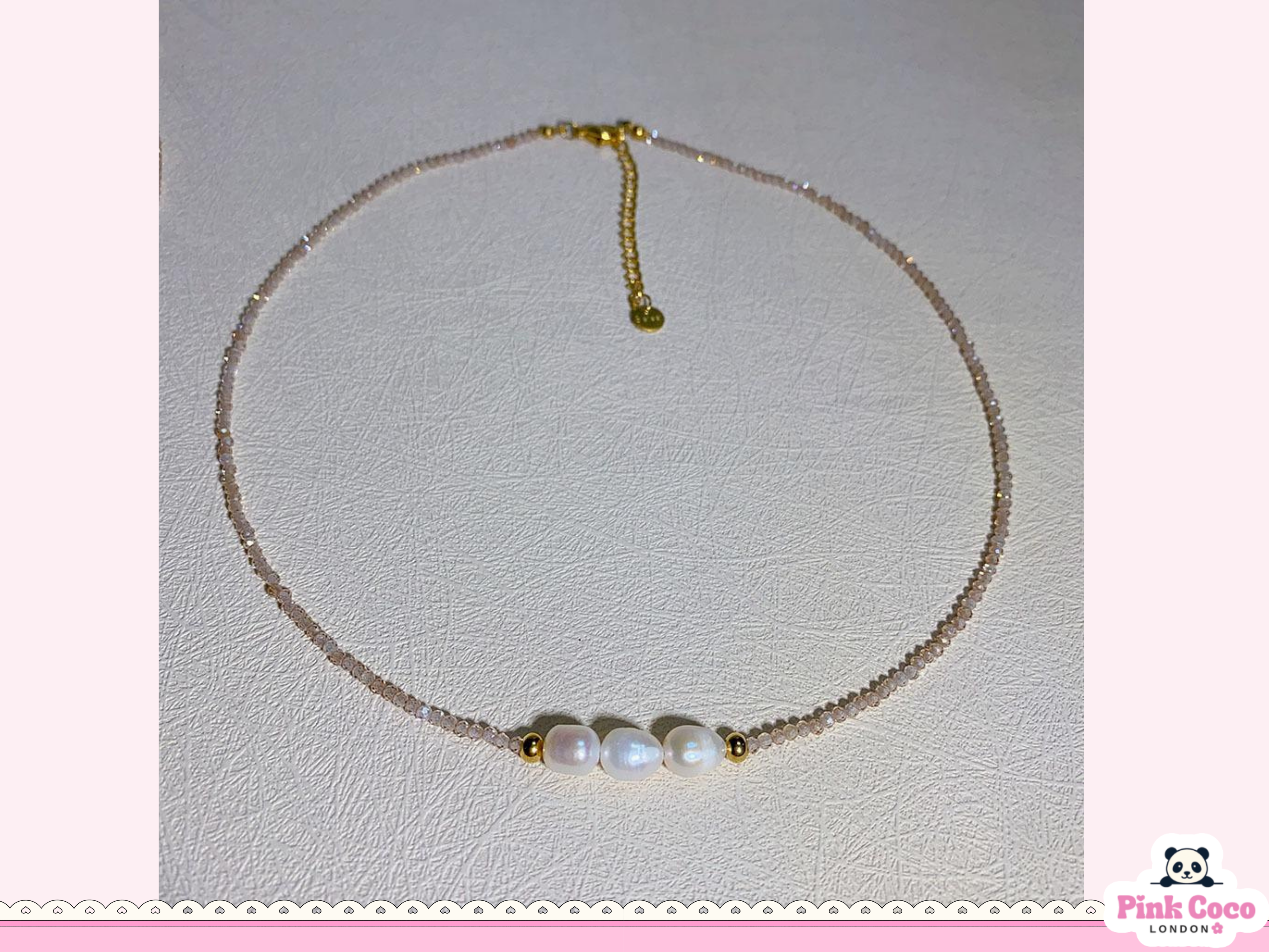 Crystal Stone Pearl Necklace