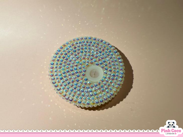 Rhinestone Lid for Glass Can Cups- White