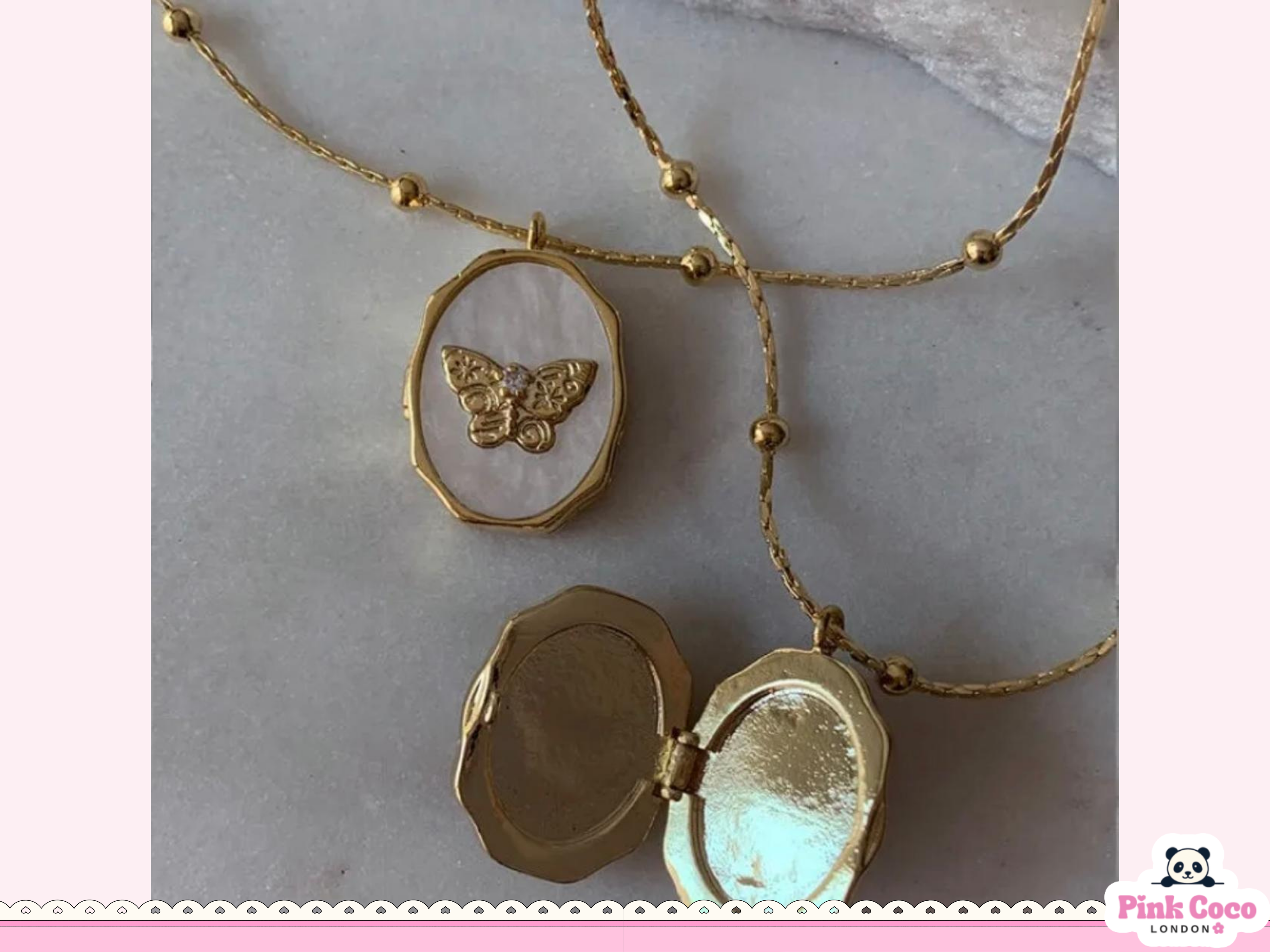 Oval Butterfly Shell Necklace