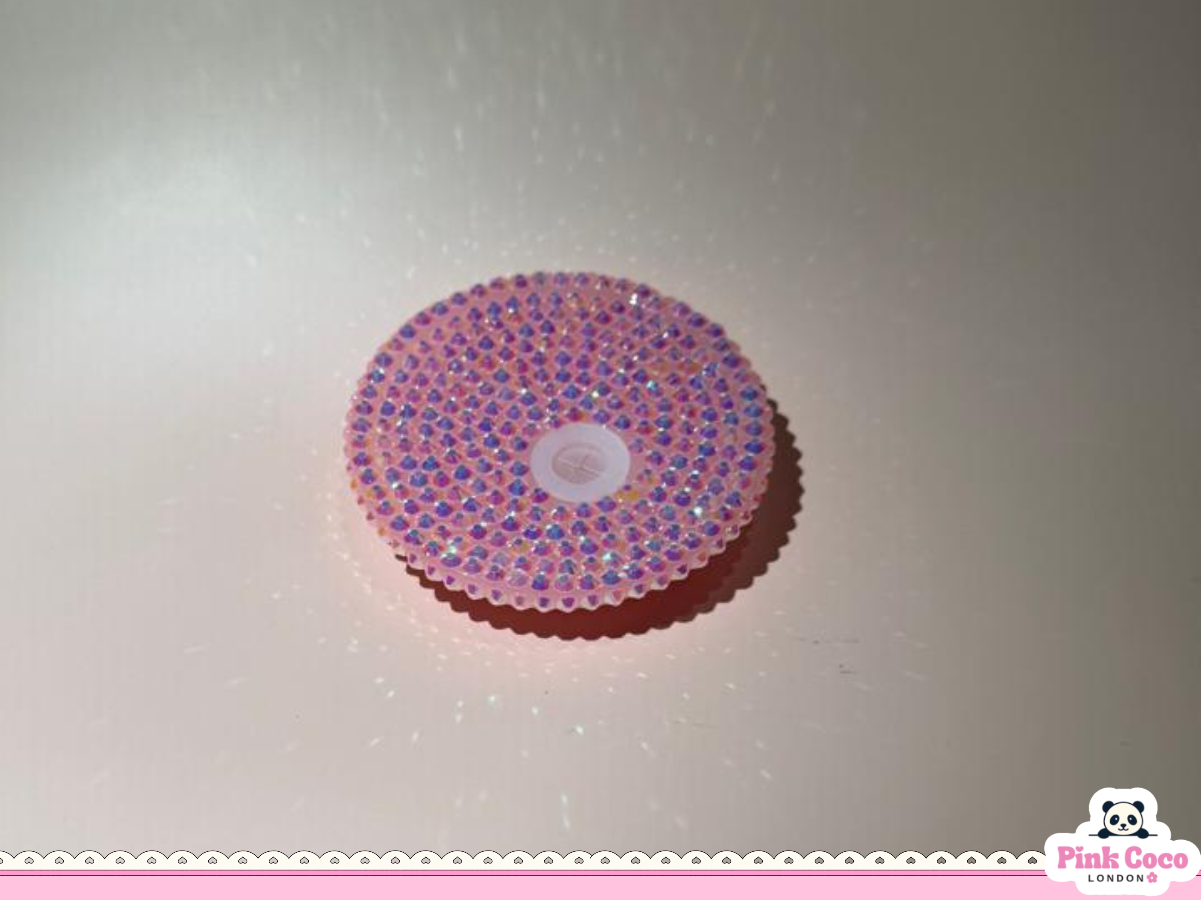 Rhinestone Lid for Glass Can Cups- Pink