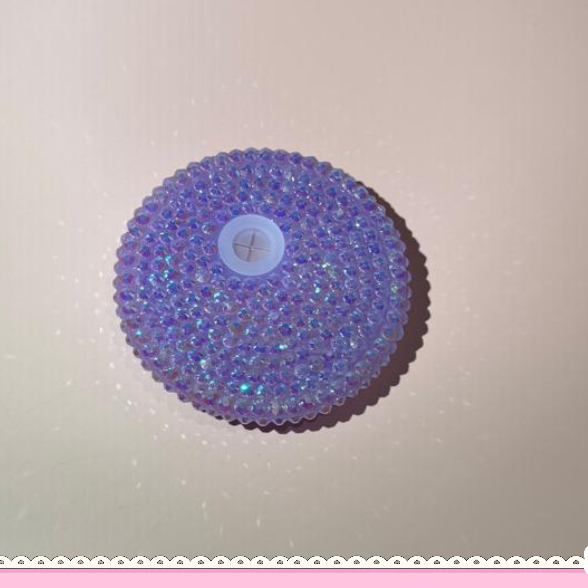 Rhinestone Lid for Glass Can Cups- Purple