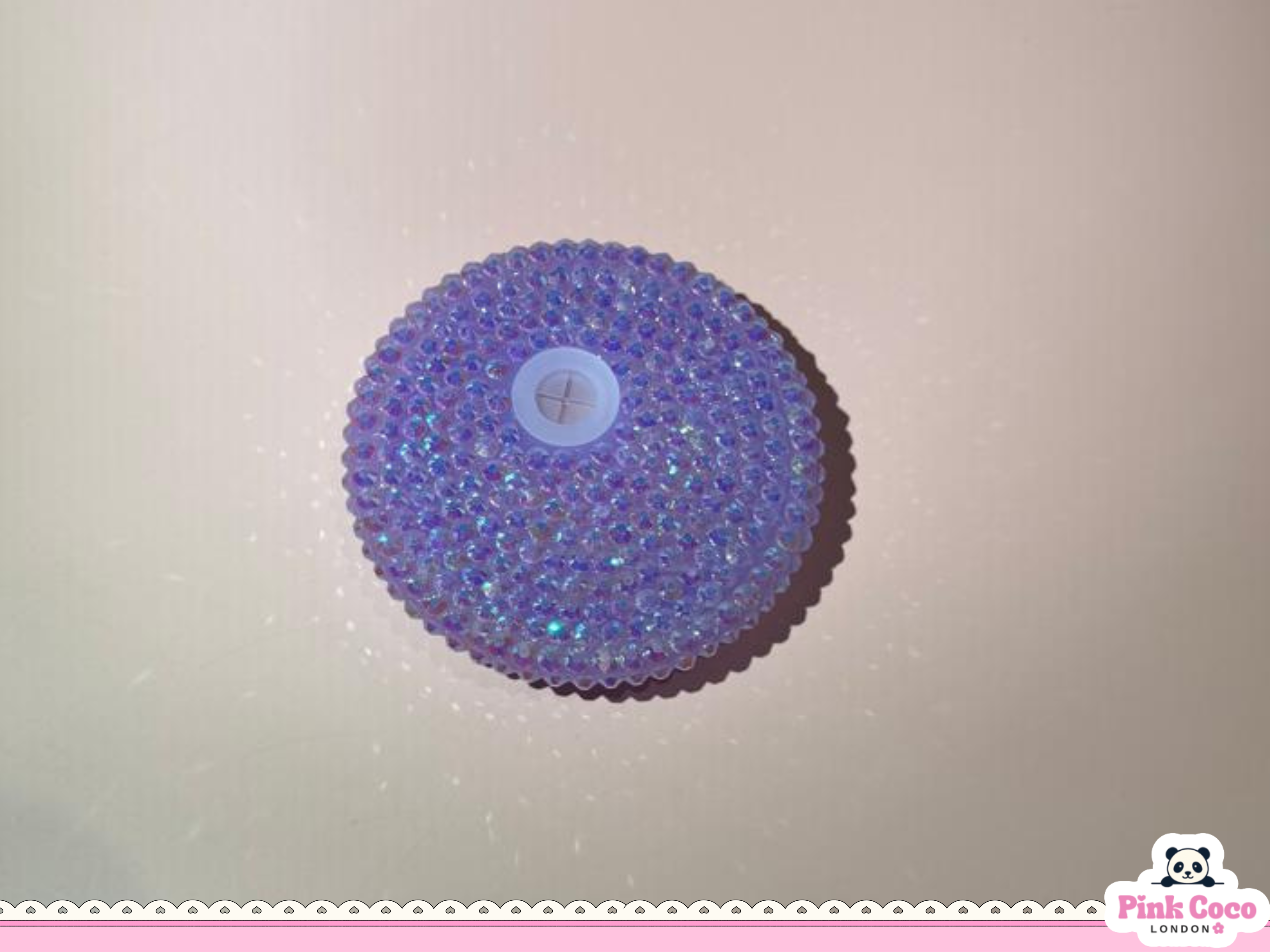 Rhinestone Lid for Glass Can Cups- Purple