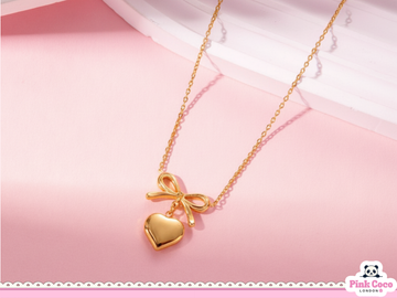 Bow Heart Necklace