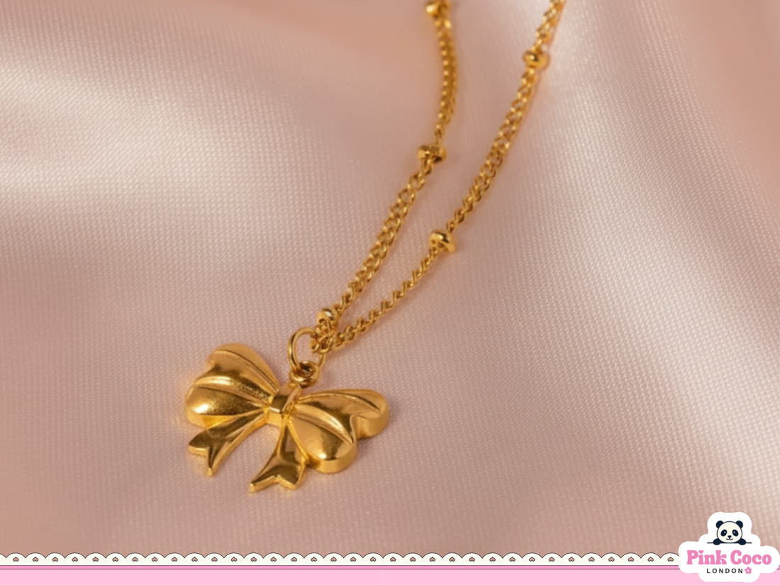 Sweet Bow Gold Plated Necklace