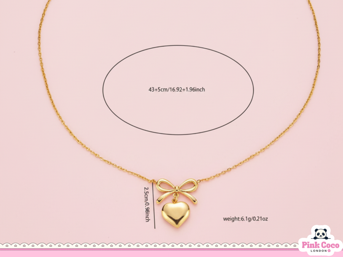 Bow Heart Necklace