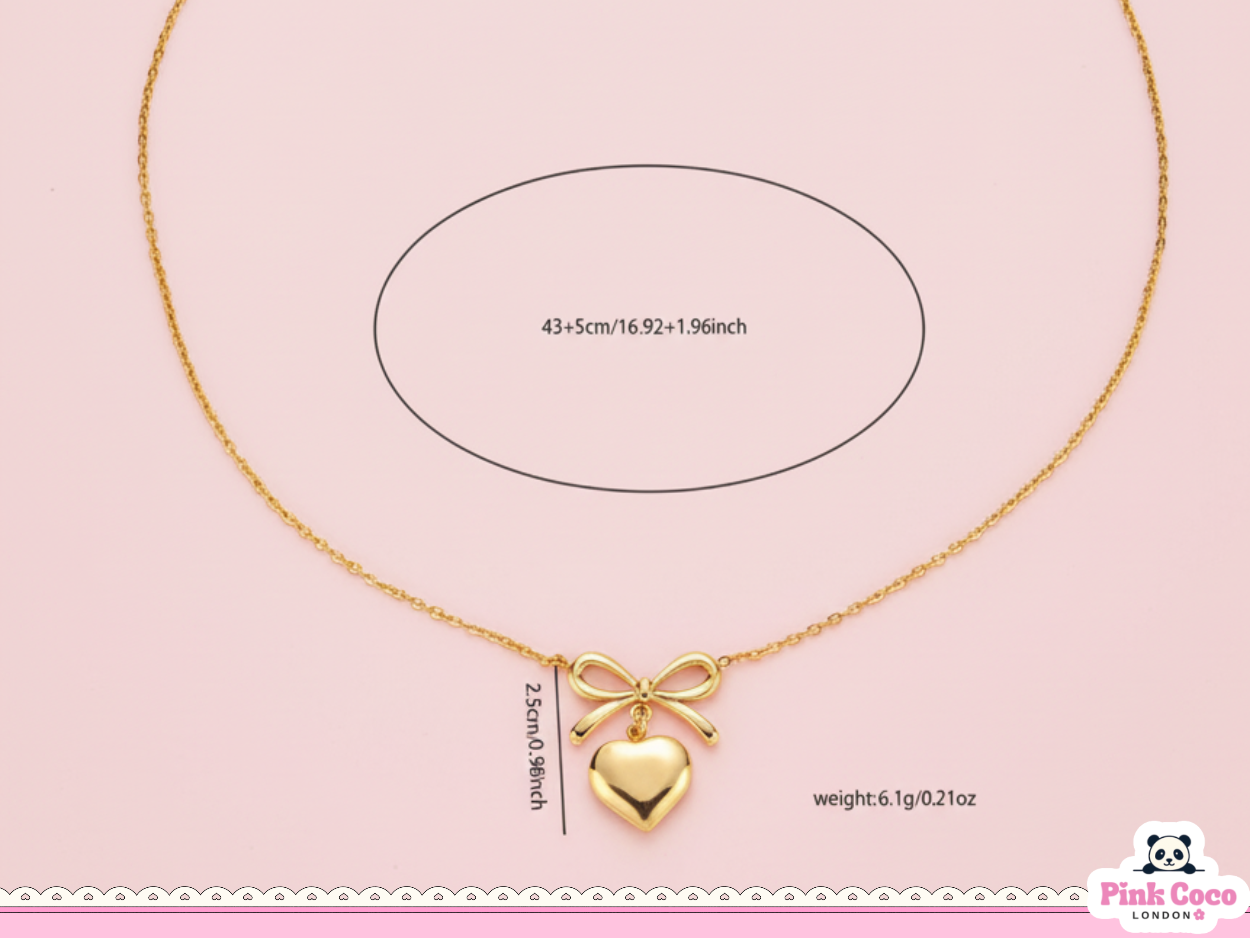 Bow Heart Necklace