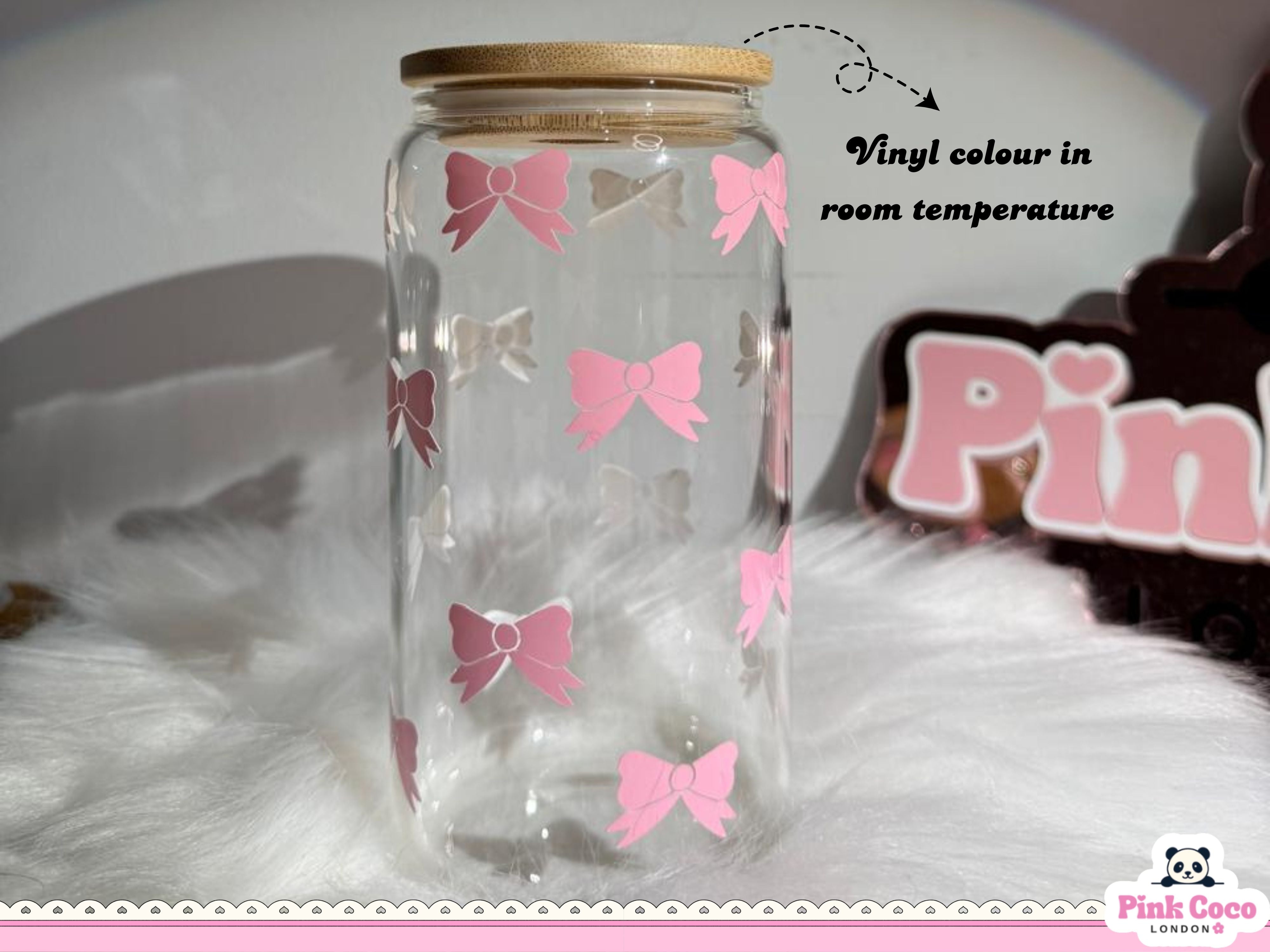 16oz Libbey Glass Can| UV DTF Double Sided| Coquette and Jam