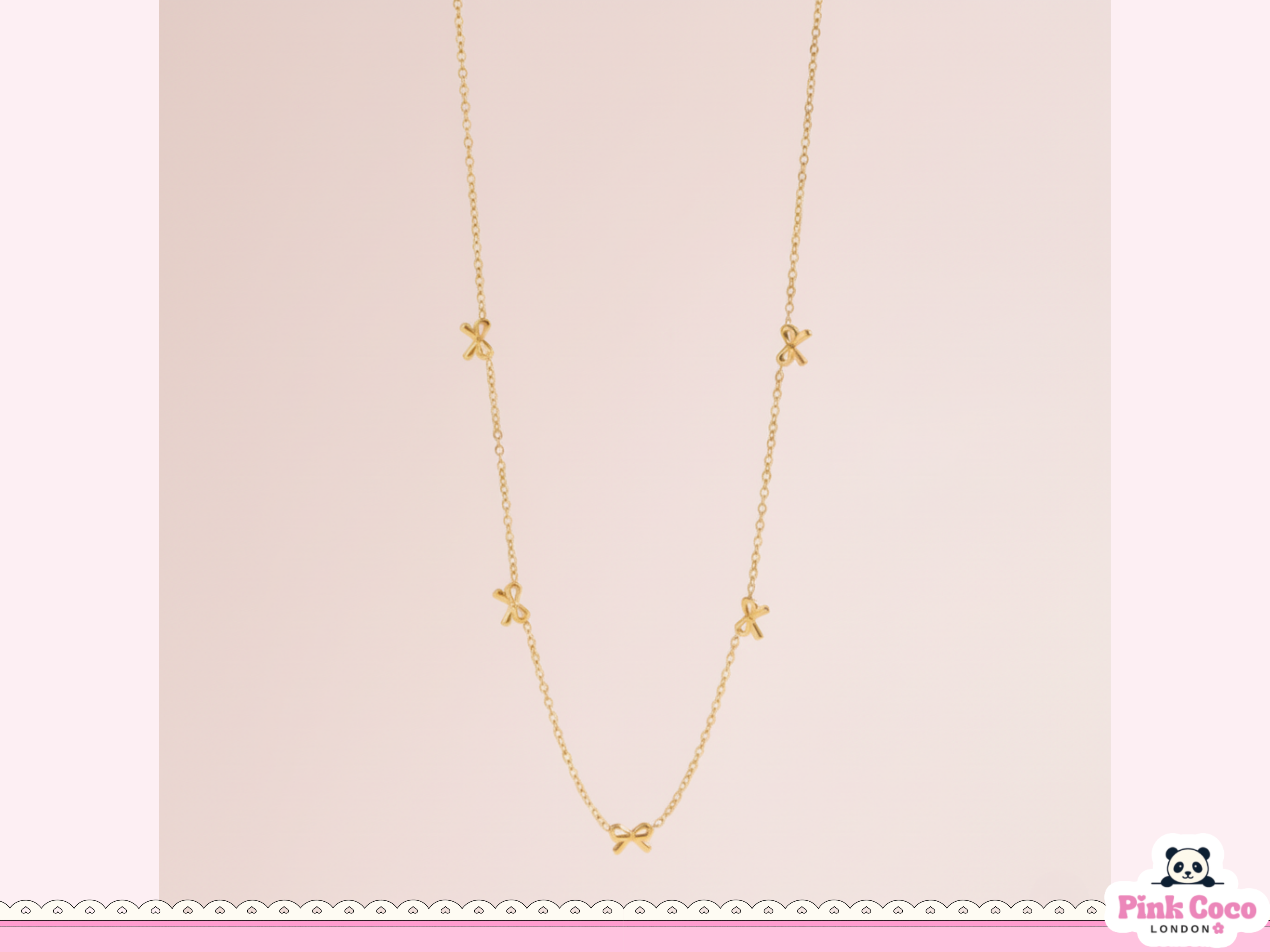 Bow Knot Gold Plated Necklace