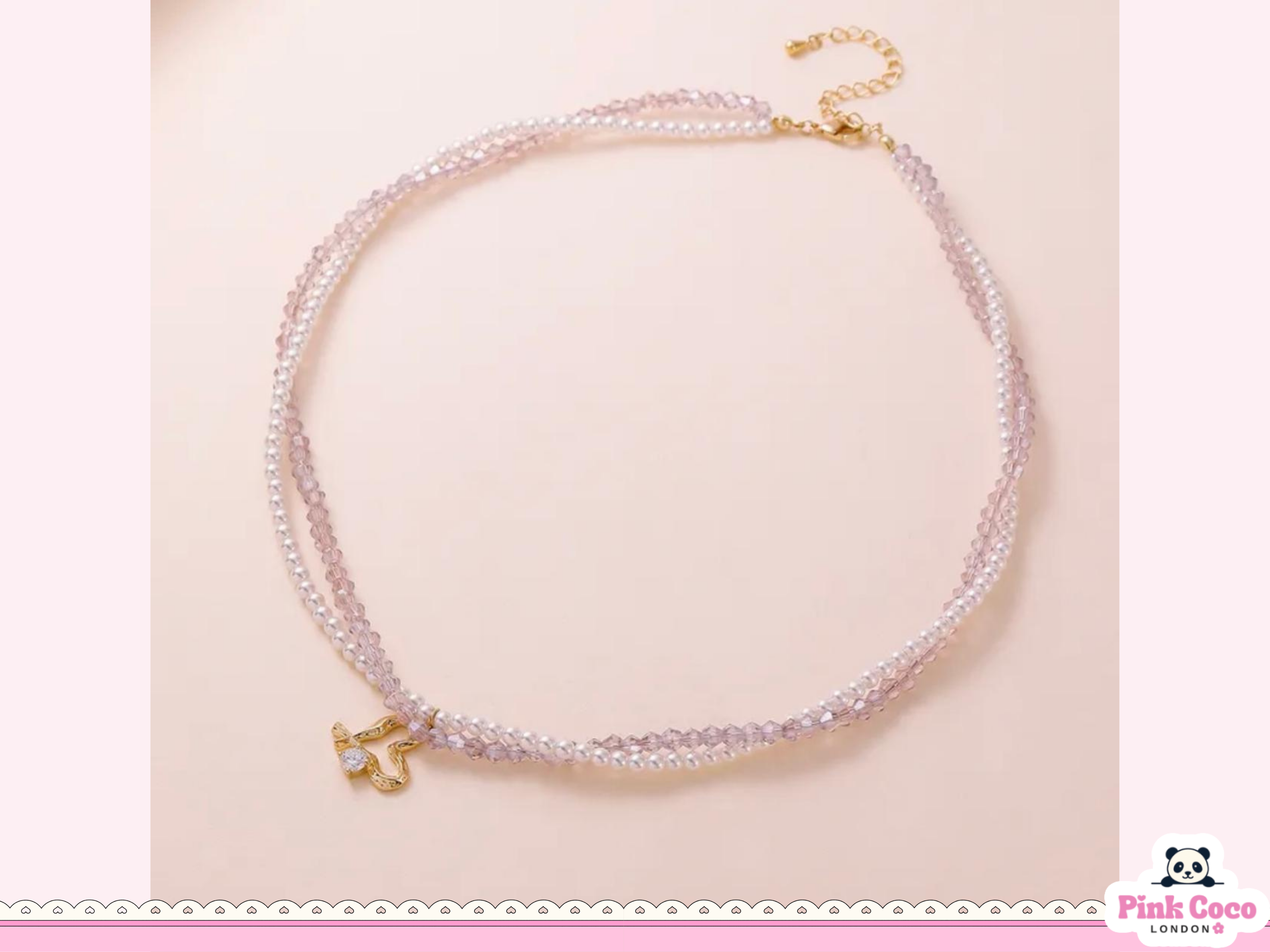 Double Layer Pearl Heart Necklace
