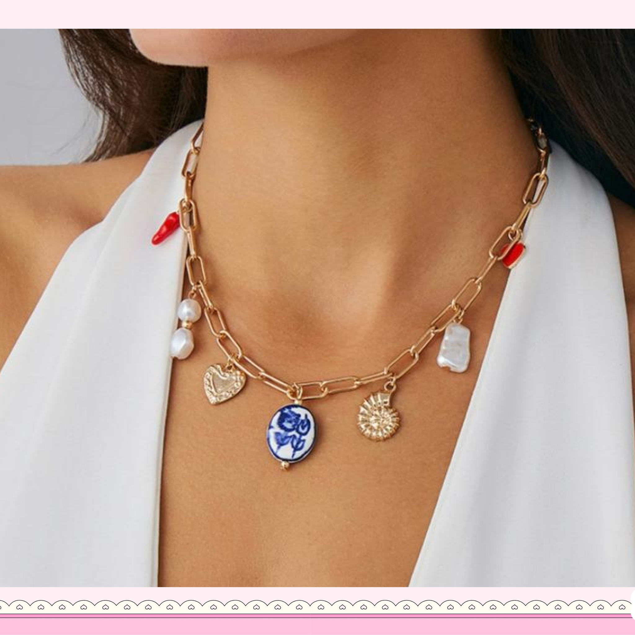 Clay Charm Link Necklace