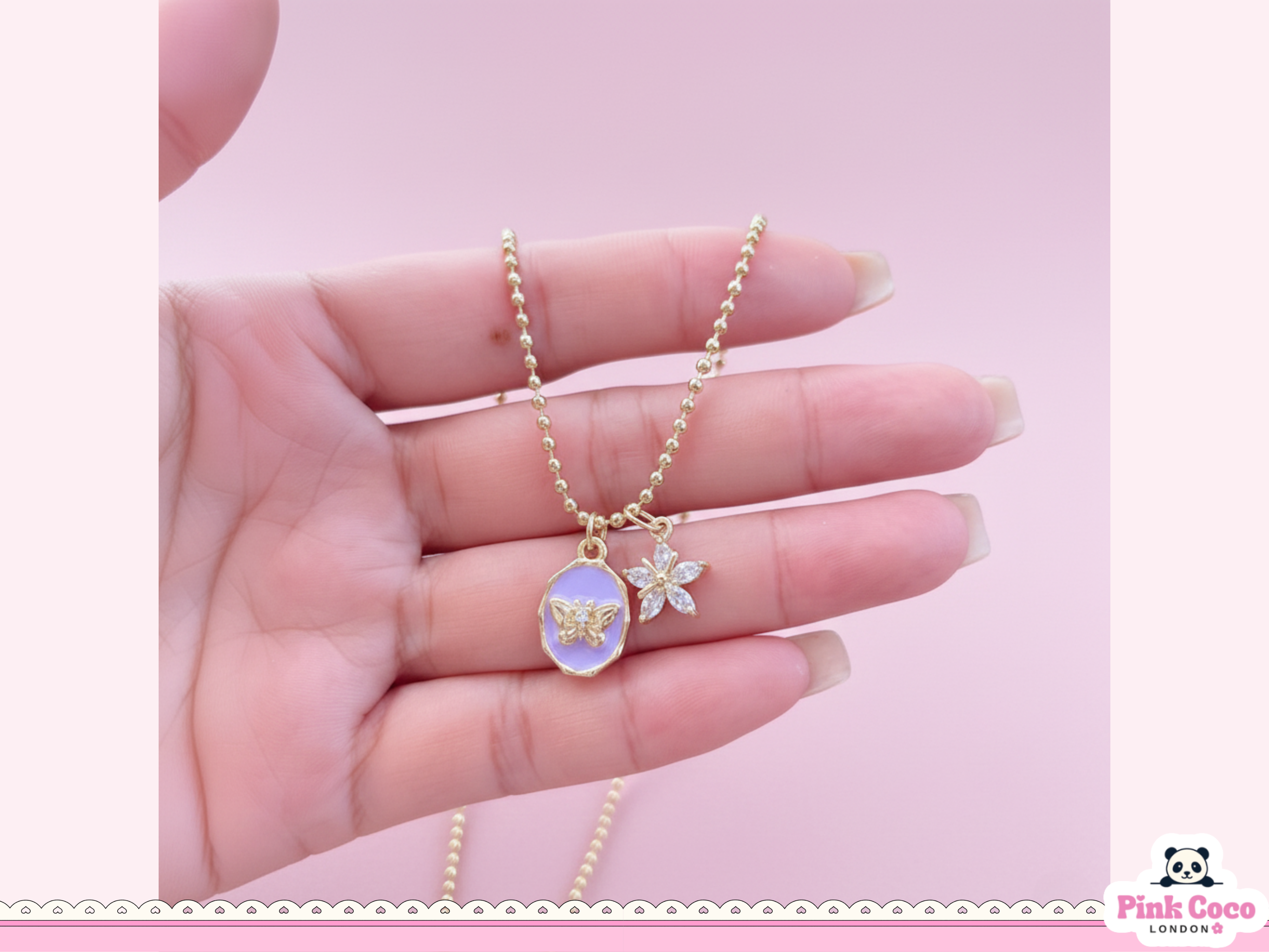 Butterfly Dangle Zirconia Necklace