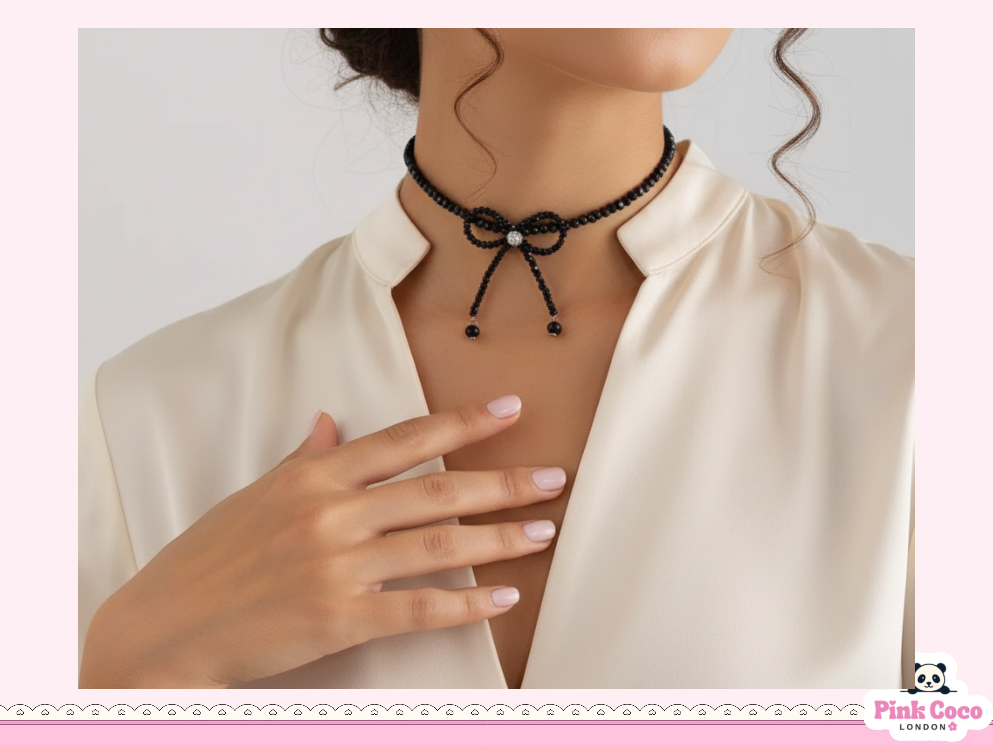 Black Crystal Stone Necklace