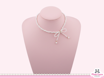 Sweet Bow Pearl Necklace