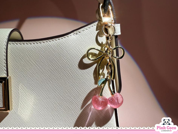 Cherry Bag Charm- Pink