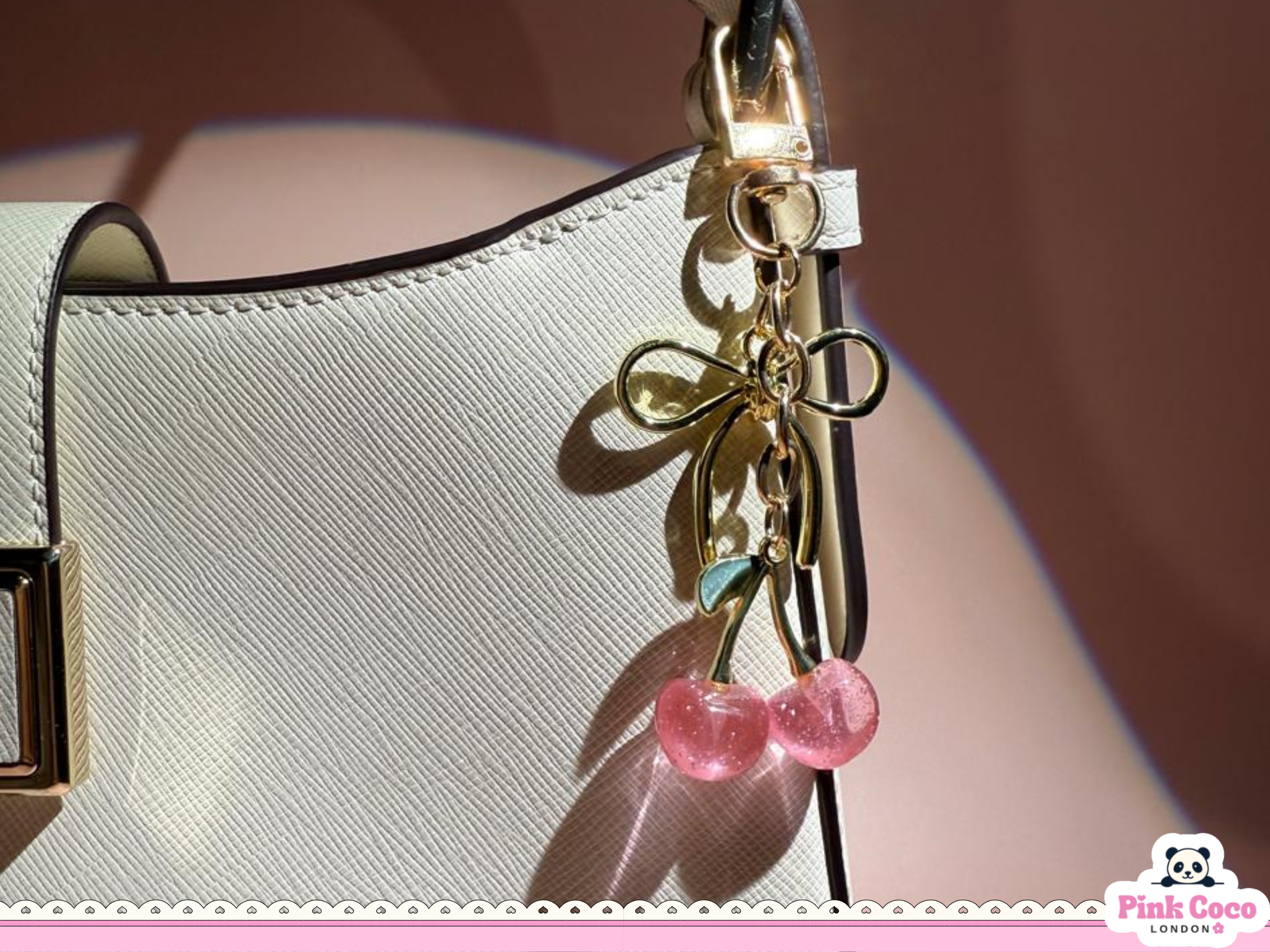 Cherry Bag Charm- Pink