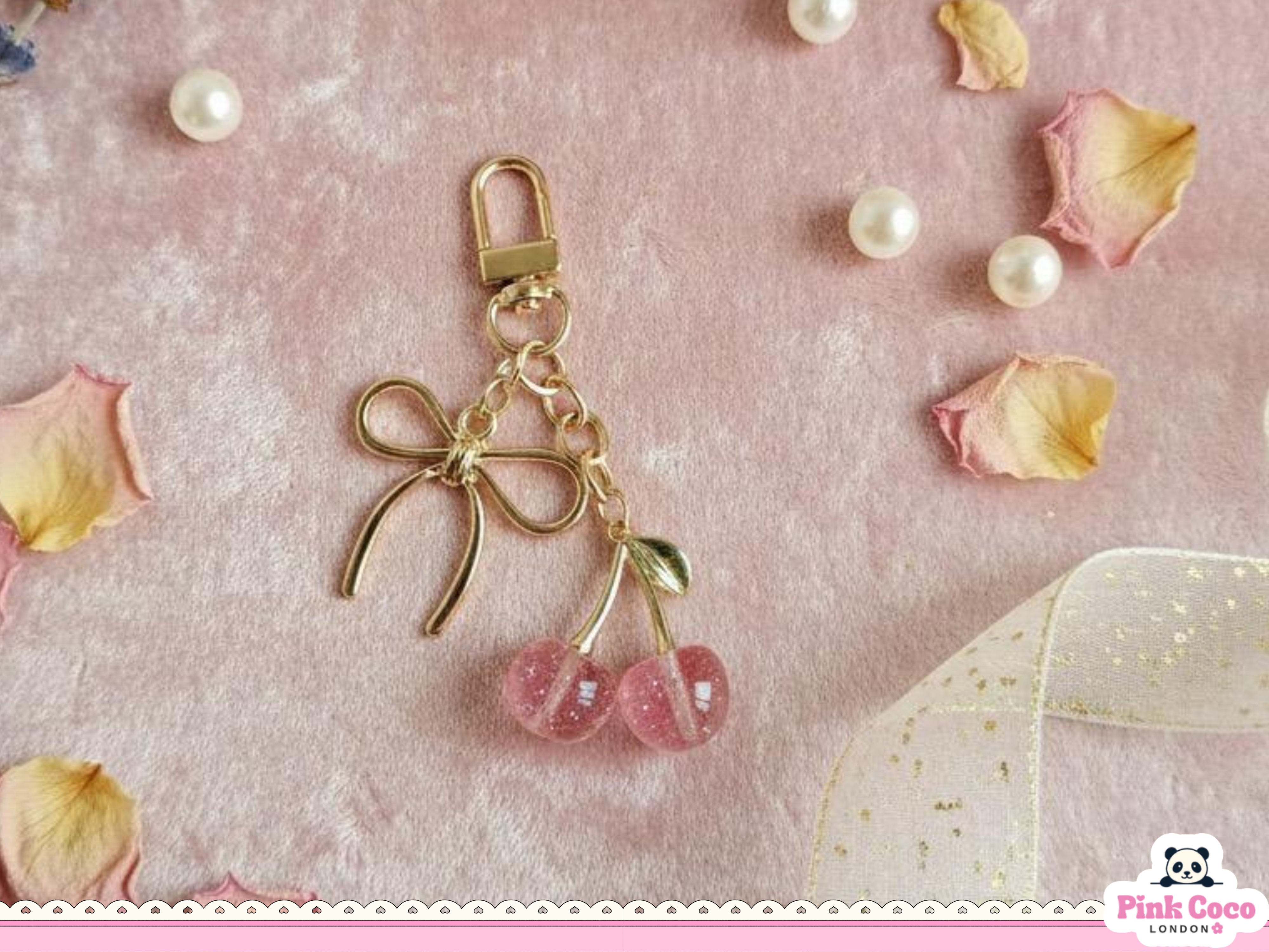 Cherry Bag Charm- Pink