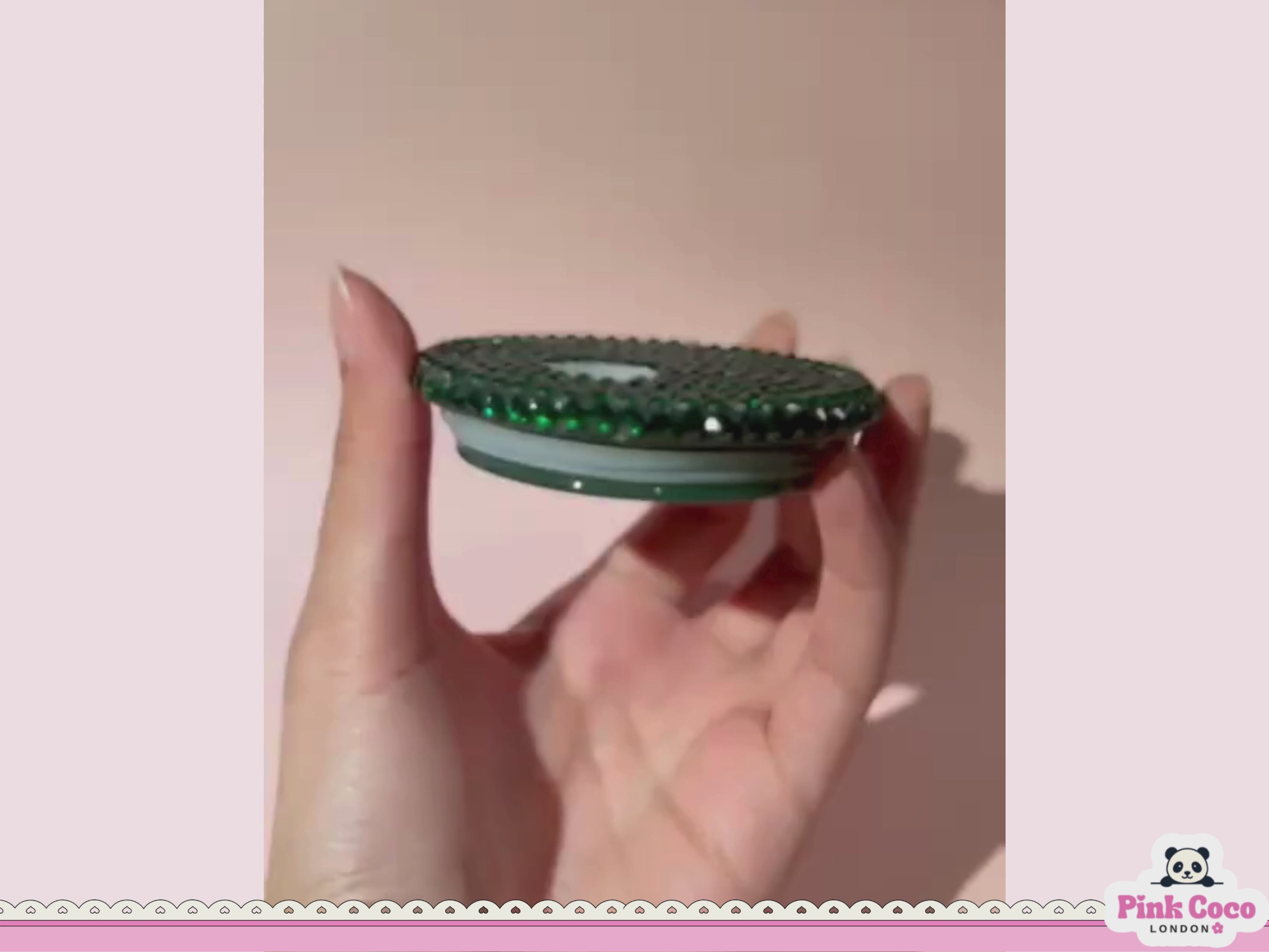 Rhinestone Lid for Glass Can Cups- Green