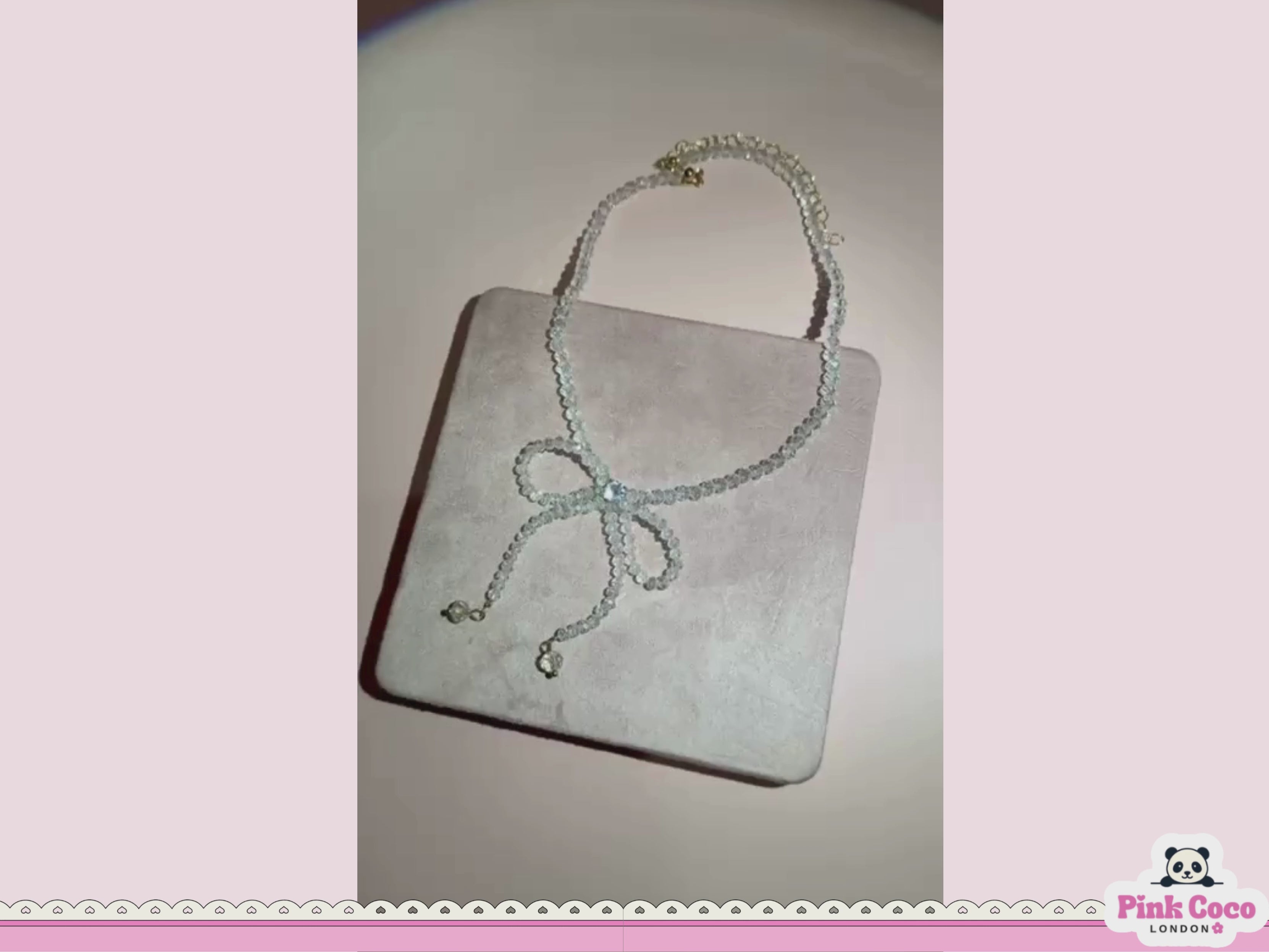 Sweet Bow Pearl Necklace