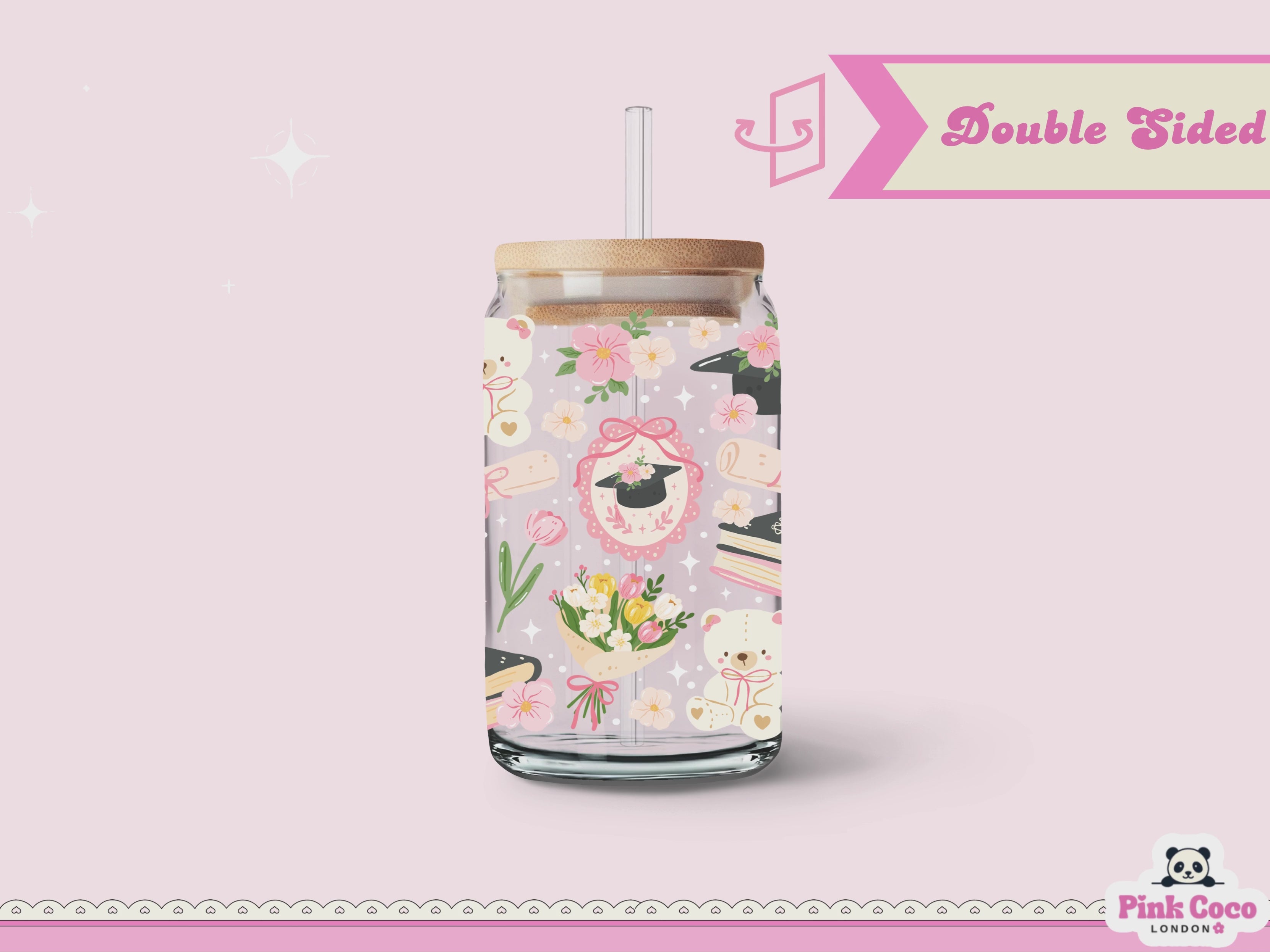 16oz Libbey Glass Can| UV DTF Double Sided| Spring Graduation