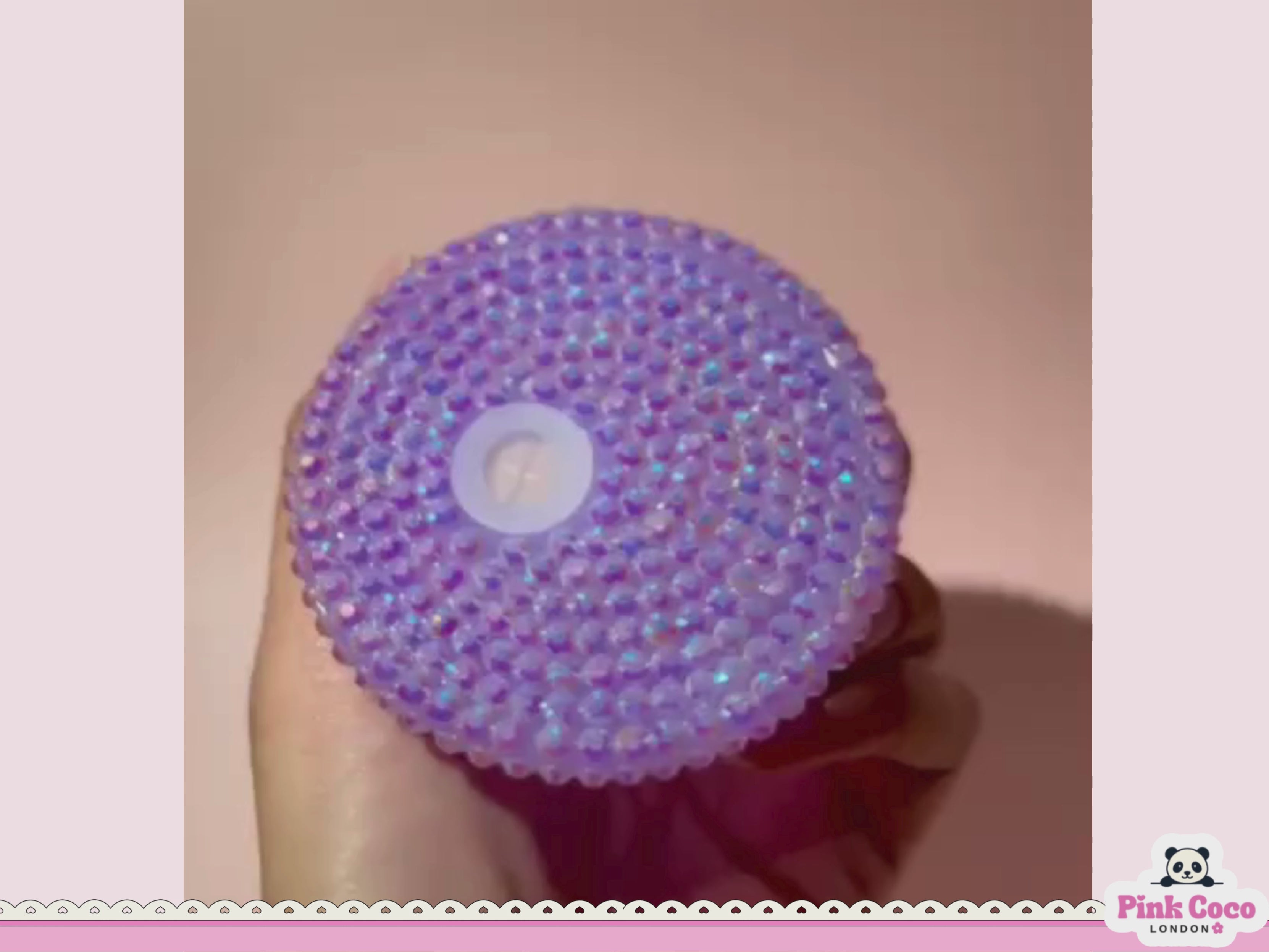 Rhinestone Lid for Glass Can Cups- Purple