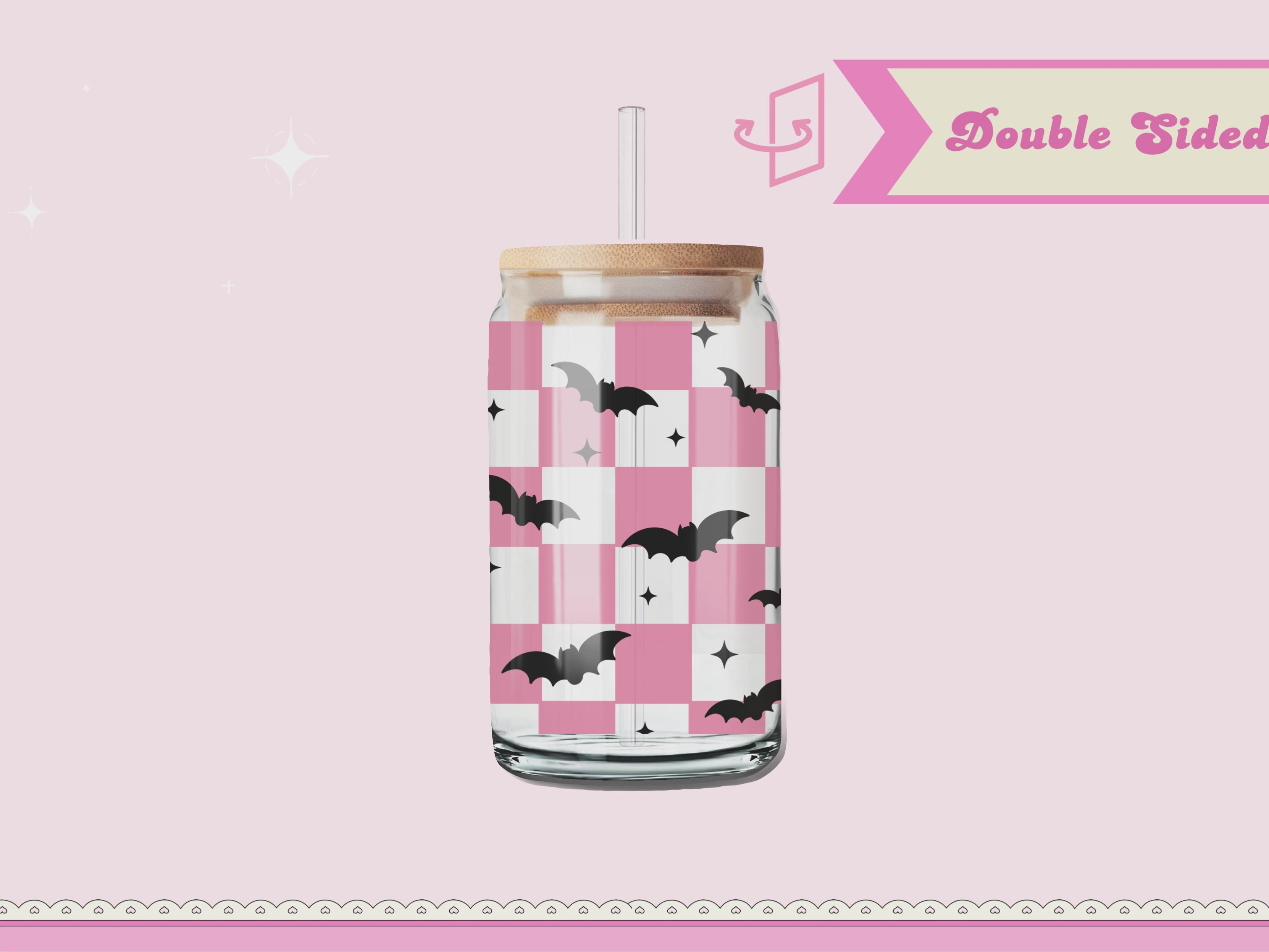 16oz Libbey Glass Can| UV DTF Double Sided| Bookish Halloween