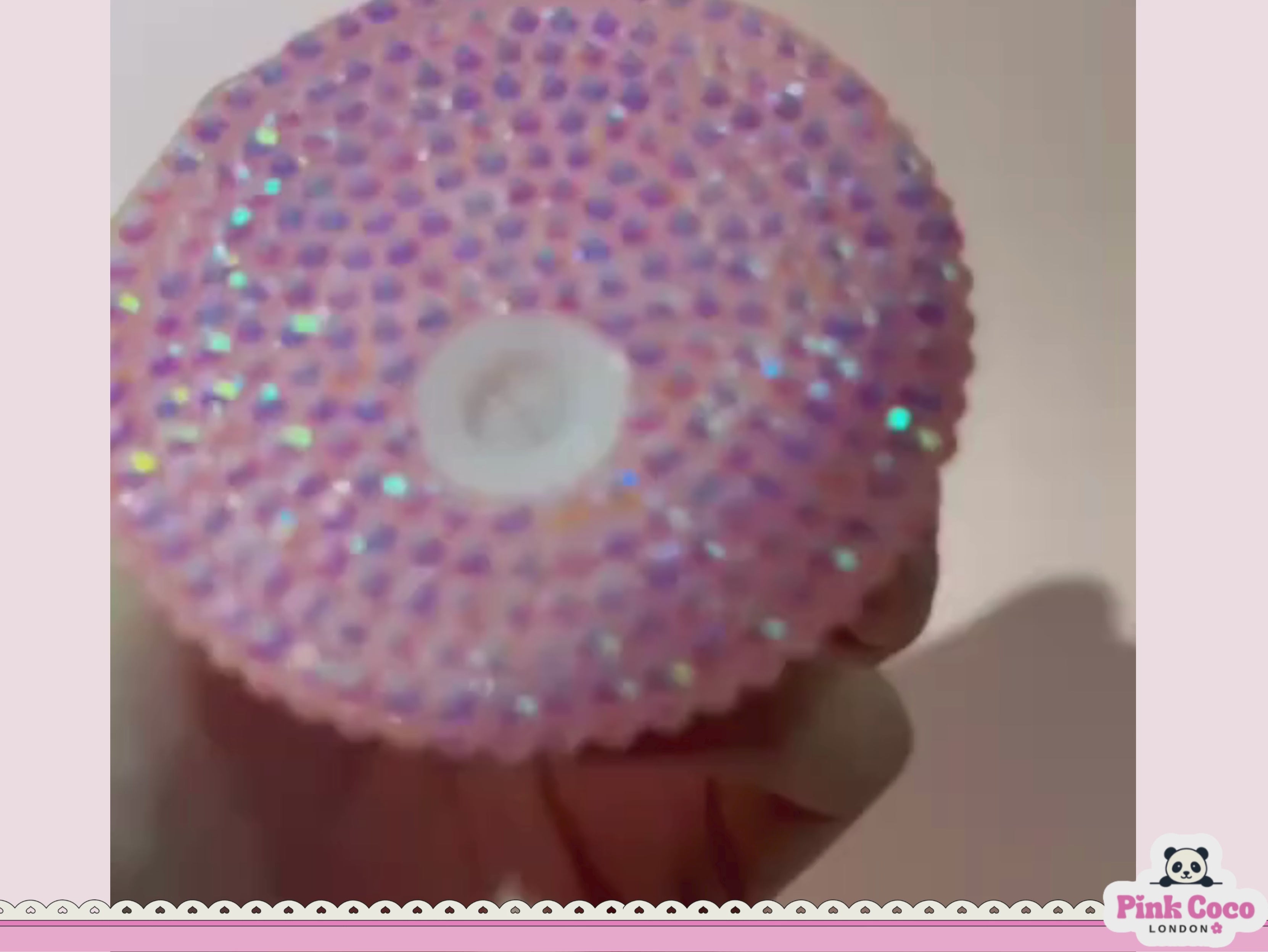 Rhinestone Lid for Glass Can Cups- Pink